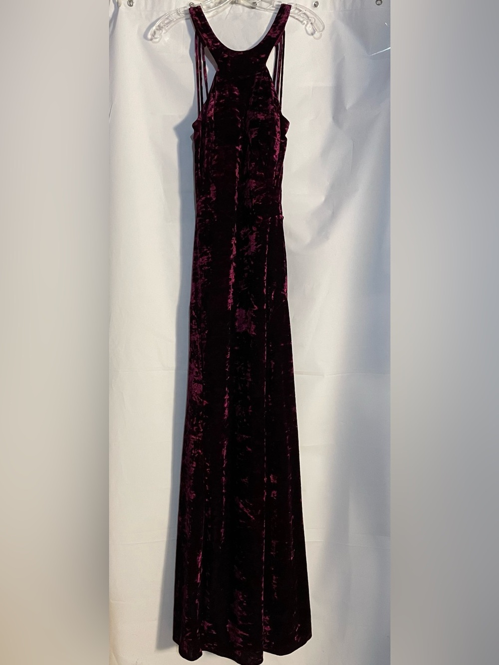 Women's Velvet Maxi Dress in Deep Plum
